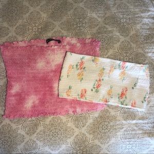 Bundle of 2 Strapless Crop Tops